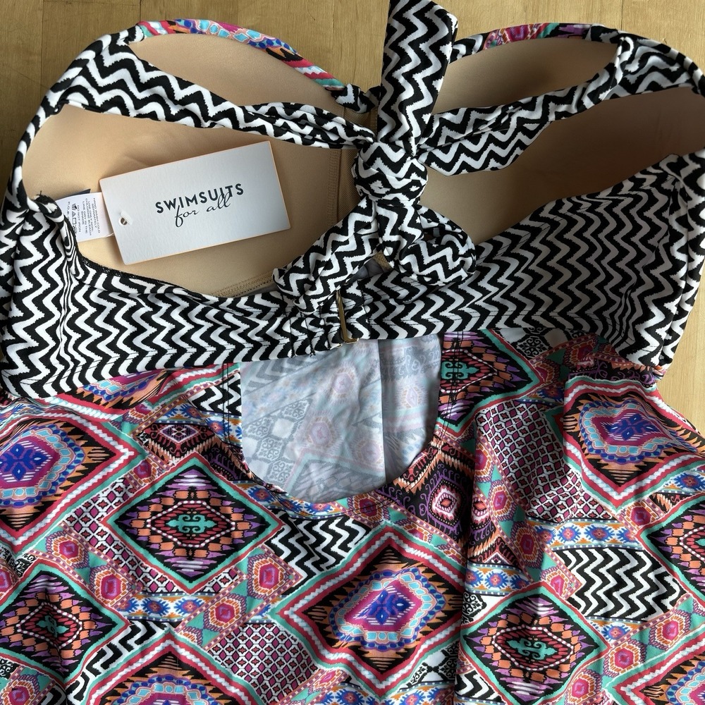 Swimsuits for All Tankini Handkerchief Halter Womens 20 Colorful Top Only UPF 50 - Picture 8 of 12